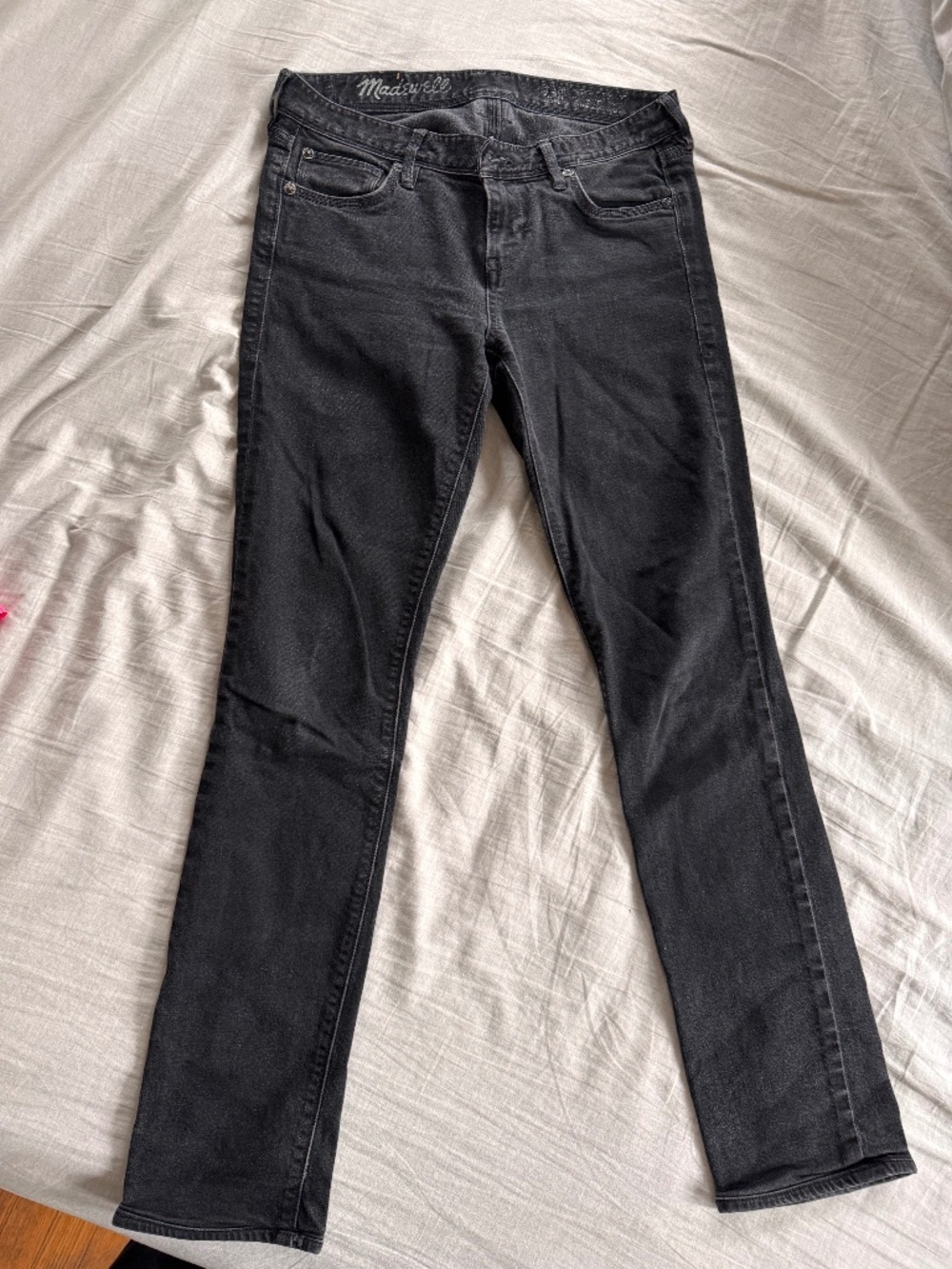 Madewell Rail Straight Black Denim Jeans 27x34 see measurements